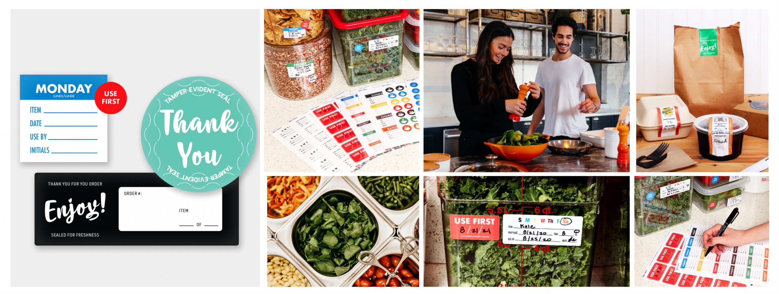 Choose from a variety of food safety labels, stickers, day dots and more
