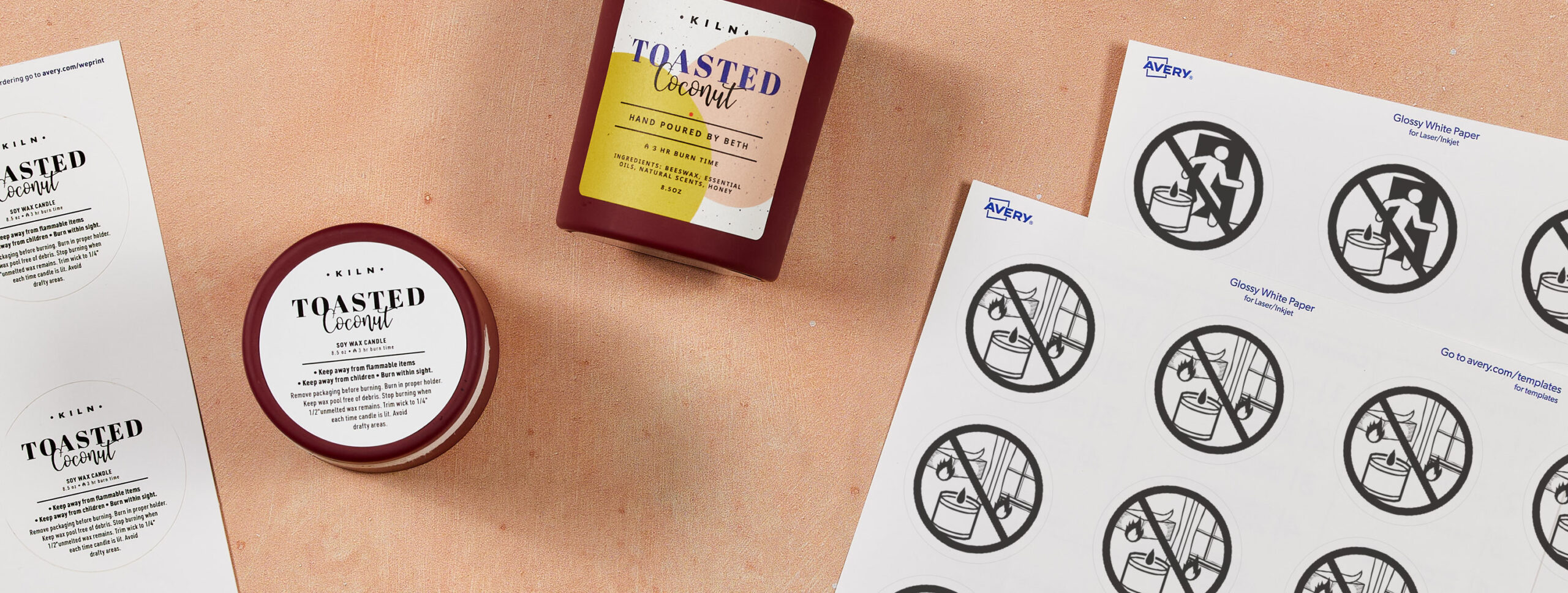 candle warning labels and candle safety labels
