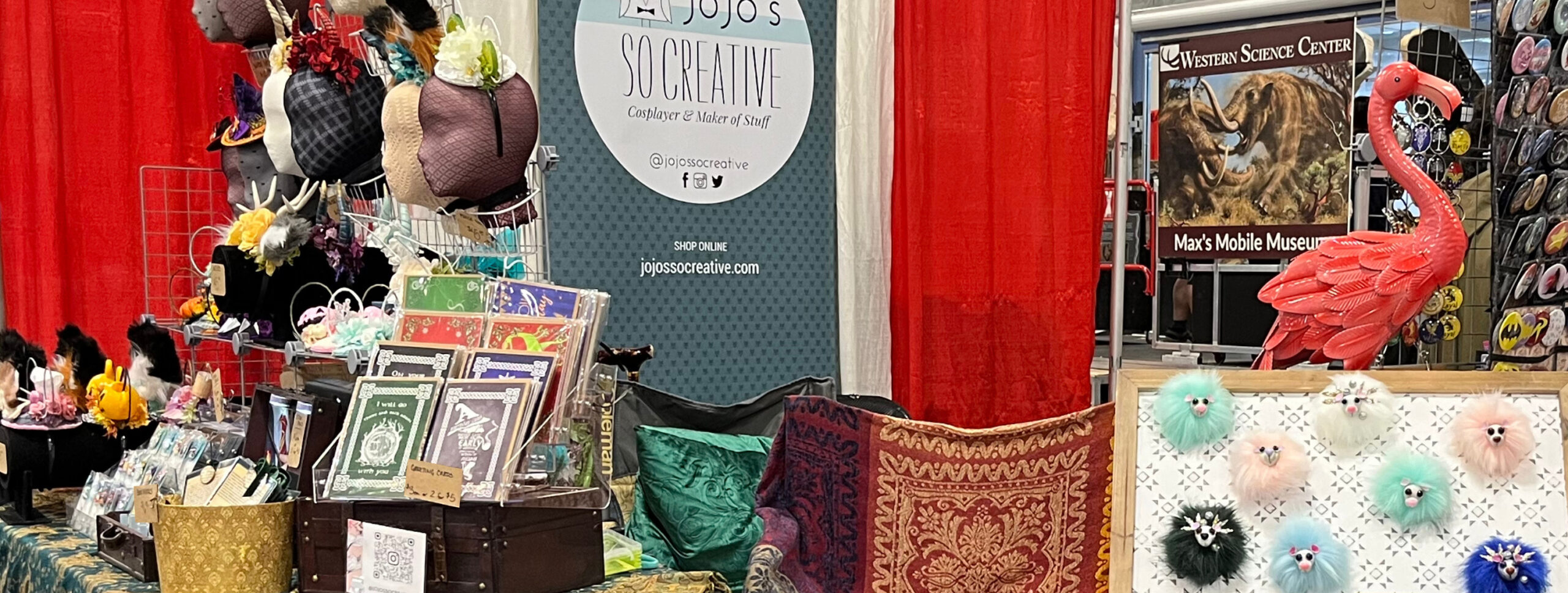 The JoJo's So Creative vendor booth at Ontario Comic Con Revolution.